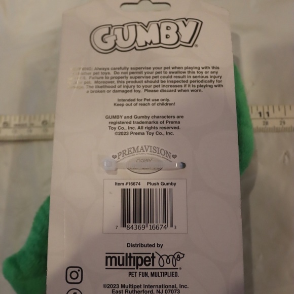 GUMBY Plush Squeaky Dog Toy New with Tags - Picture 4 of 4